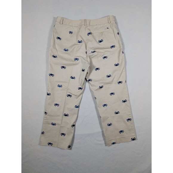 Lilly Pulitzer Embroidered Crab Khaki Chino Pants 10 Preppy Coastal Classic Crop - Picture 2 of 8